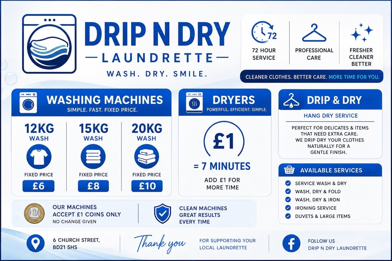 Professional laundry service in Keighley