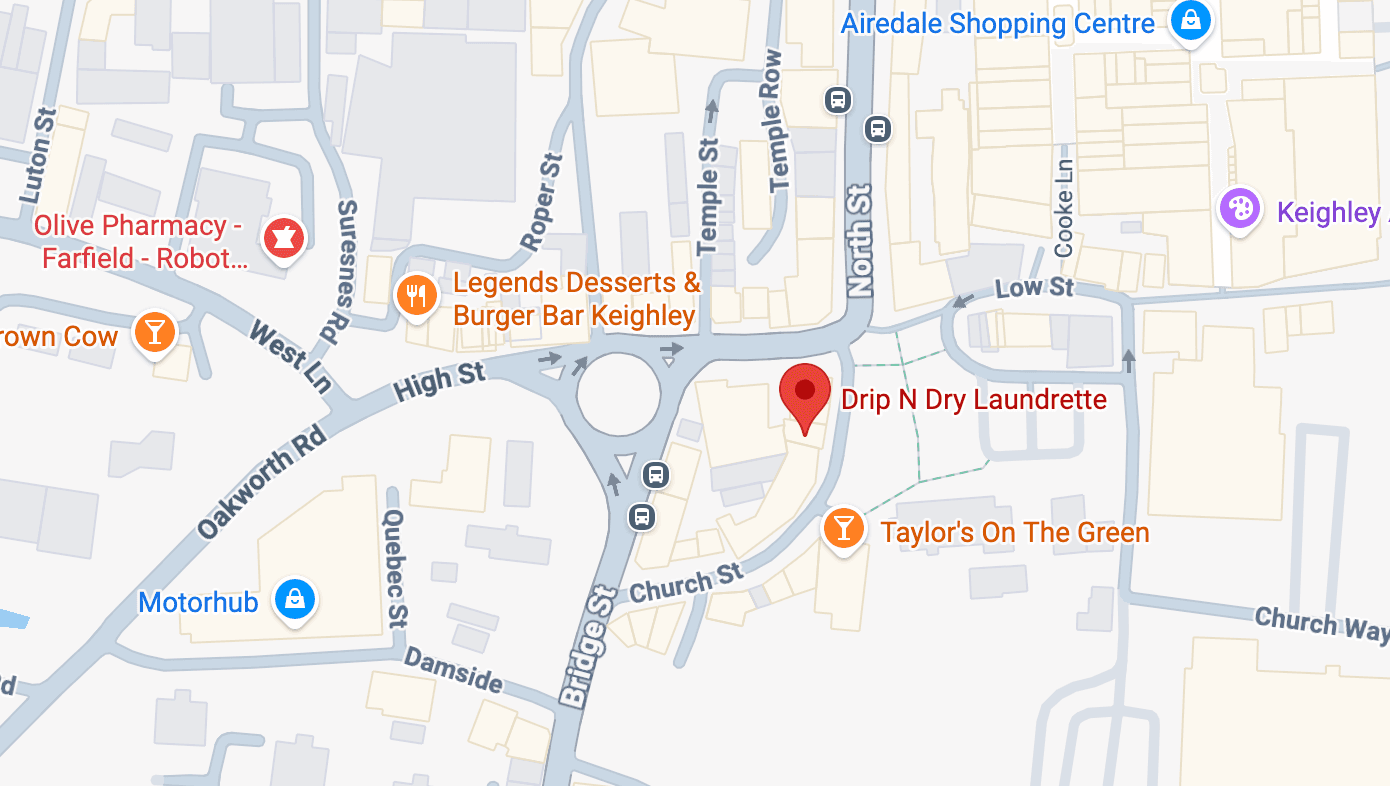 Map showing Drip N Dry Laundrette location in Keighley