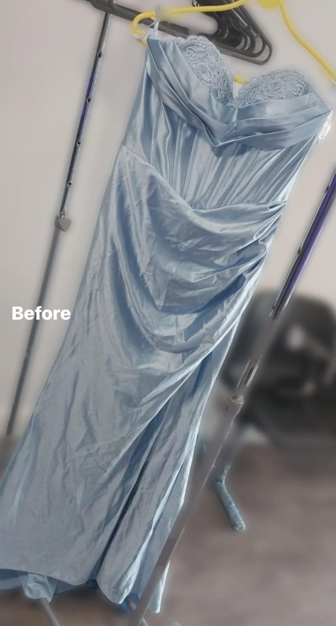 Silk dress before specialist garment cleaning